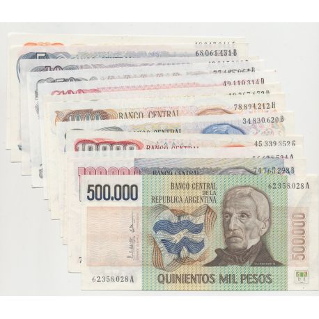 Argentine - Série de 12 Billets