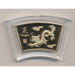 Médaille signe astrologique chinois - Dragon - cuivre doré or fin