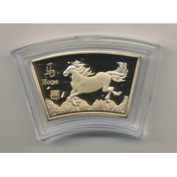 Médaille signe astrologique chinois - Cheval - cuivre doré or fin