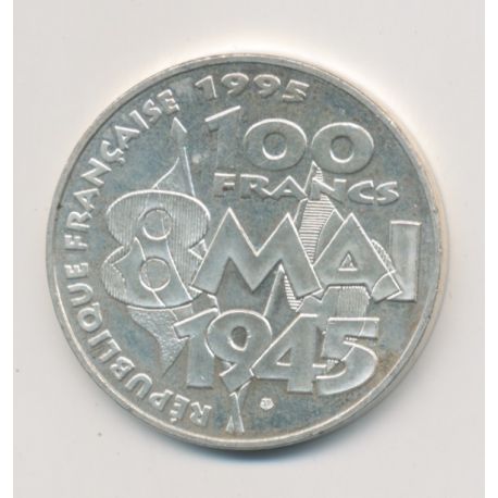 100 Francs 8 Mai 1945 - 1995 - argent