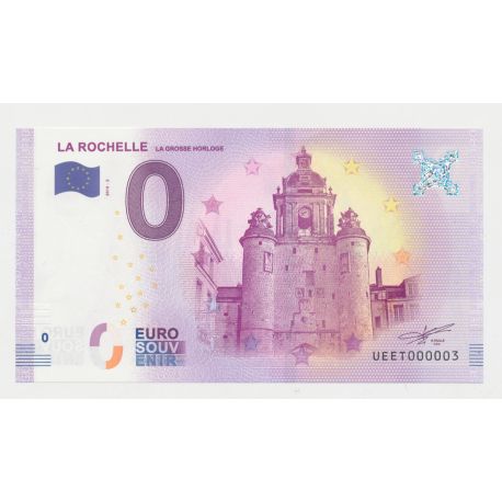 Billet Touristique O Euro - Grosse Horloge - 2018 - Numéro 000003