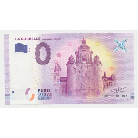 Billet Touristique O Euro - Grosse Horloge - 2018 - Numéro 000006