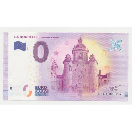 Billet Touristique O Euro - Grosse Horloge - 2018 - Numéro 000014