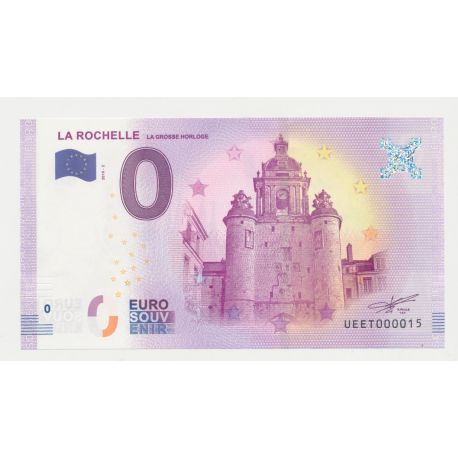 Billet Touristique O Euro - Grosse Horloge - 2018 - Numéro 000015