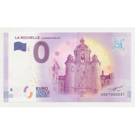 Billet Touristique O Euro - Grosse Horloge - 2018 - Numéro 000031