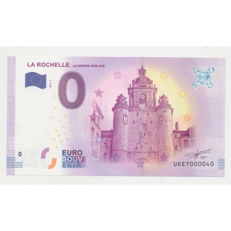 Billet Touristique O Euro - Grosse Horloge - 2018 - Numéro 000040