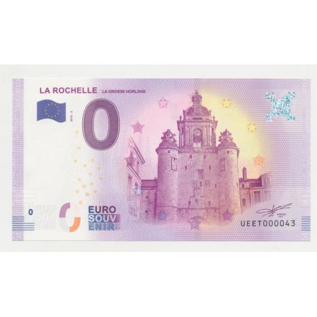 Billet Touristique O Euro - Grosse Horloge - 2018 - Numéro 000043