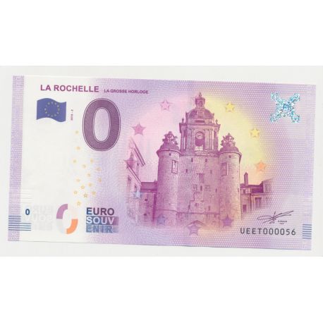 Billet Touristique O Euro - Grosse Horloge - 2018 - Numéro 000056