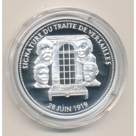 Médaille - Signature traité de Versailles - 100e anniversaire de la grande guerre - argent 