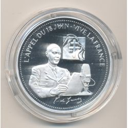 Médaille - L'appel du 18 juin - De Gaulle - La France Victorieuse - argent 