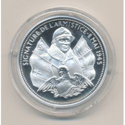 Médaille - Signature de l'armistice - 8 mai 1945 - La France Victorieuse - argent 