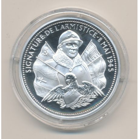 Médaille - Signature de l'armistice - 8 mai 1945 - La France Victorieuse - argent 