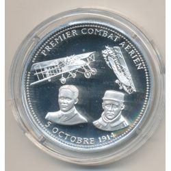 Médaille - Premier combat aérien - 5 octobre 1914 - 100e anniversaire de la grande guerre - argent 