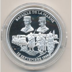 Médaille - Bataille de la marne - 12 septembre 1914 - 100e anniversaire de la grande guerre - argent 