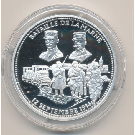 Médaille - Bataille de la marne - 12 septembre 1914 - 100e anniversaire de la grande guerre - argent 
