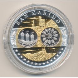 Médaille - 1ère frappe hommage Euro - San Marin - Europa - argent 