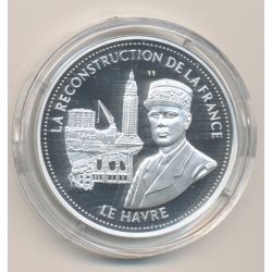 Médaille - La reconstruction de la France - le havre - La France Victorieuse - argent 