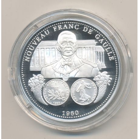 Médaille - Nouveau Franc De Gaulle - 1960 - argent 