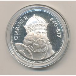 Médaille - Charles II - Les Rois de France - argent belle épreuve