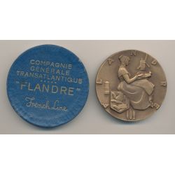 Médaille - Paquebot Flandre - Compagnie générale transatlantique - french line