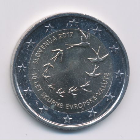 2€ Slovénie 2017 - 10ans euro en Slovénie