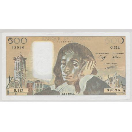 500 Francs Pascal - 1990 - manque encre noire - 98036 - O.312