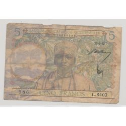 Afrique occidentale - 5 Francs - 1942 - TB