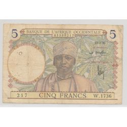 Afrique occidentale - 5 Francs - 1942 - TB
