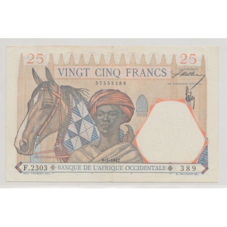 Afrique occidentale - 25 Francs - 9.01.1942 - TTB