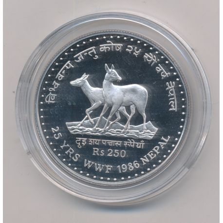 Nepal - 250 Roupies 1986 - argent
