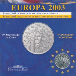 1/4 Euro Europa - 2003 - 1er anniversaire de l'Euro - argent