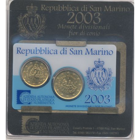 Coincard St Marin 2003 - 20 et 50 cents