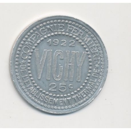 Vichy - 25 centimes - 1922 - alu