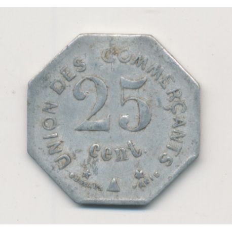 Carcassonne - 25 centimes 1917 - union des commerçants - alu