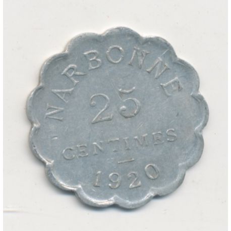 Narbonne - 25 centimes - 1920 - alu