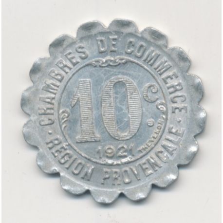 Région provencale - 10 centimes 1921 - chambre de commerce - alu