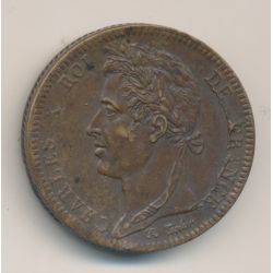 Colonies générales - 10 centimes 1827 H La rochelle - Charles X