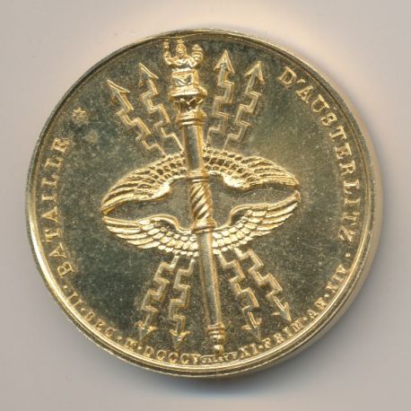 Médaille - Bataille d'Austerlitz - 1805 - refrappe - Collection Napoléon Empereur - bronze