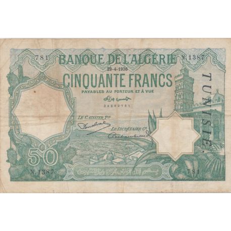 Algérie - 50 Francs - 29.04.1936 - TB/TTB