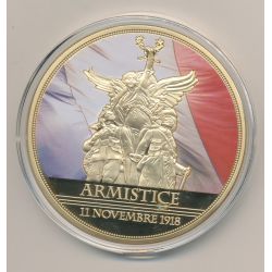 Médaille - Armistice 11 Novembre 1918 - Centenaire Première guerre mondiale - 1914-1918 - couleur - 70mm