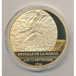 Médaille - Bataille de la Marne 1914 - 100 Ans Première Guerre mondiale - 1914-1918 - couleur - 70mm