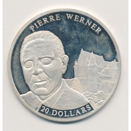 Libéria - 20 Dollars 2002 - Pierre Werner - argent BE