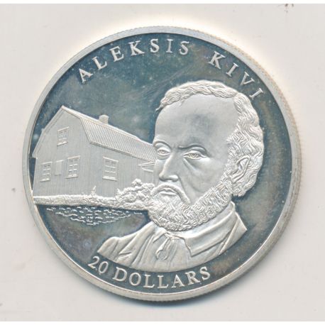 Libéria - 20 Dollars 2003 - Aleksis Kivi - argent BE