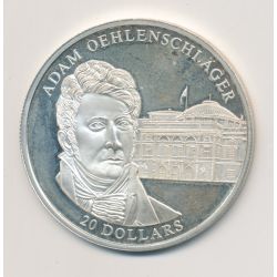 Libéria - 20 Dollars 2003 - Adam Oehlenschlager - argent BE