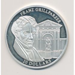Libéria - 20 Dollars 2003 - Franz Grillparzer - argent BE