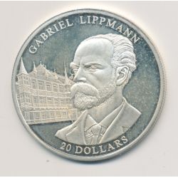 Libéria - 20 Dollars 2004 - Gabriel Lippmann - argent BE