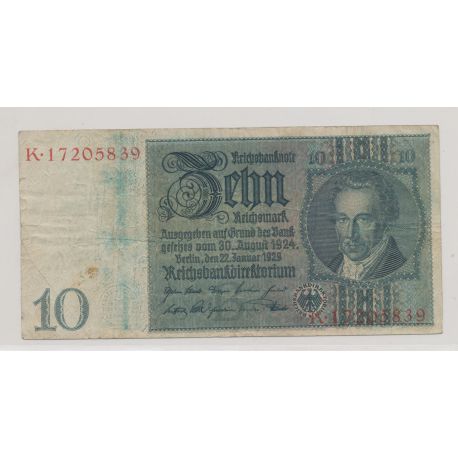 Billet - Allemagne - 10 Reichsmark - 1929