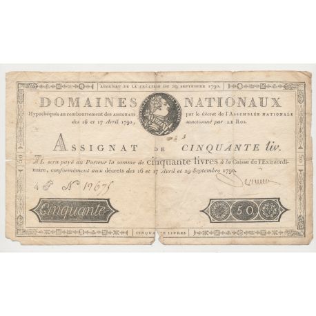 Assignat - 50 Livres 1790 - Louis XVI 