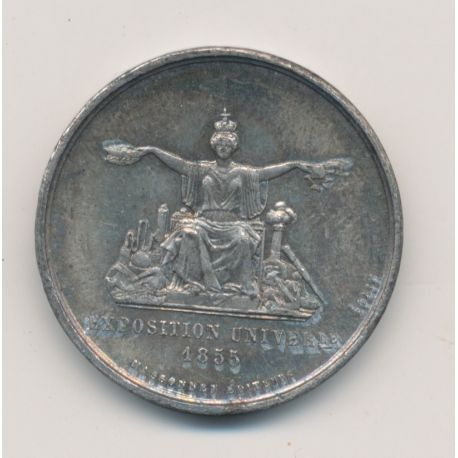 Médaille - Exposition Universelle - 1855 - Napoléon III - étain