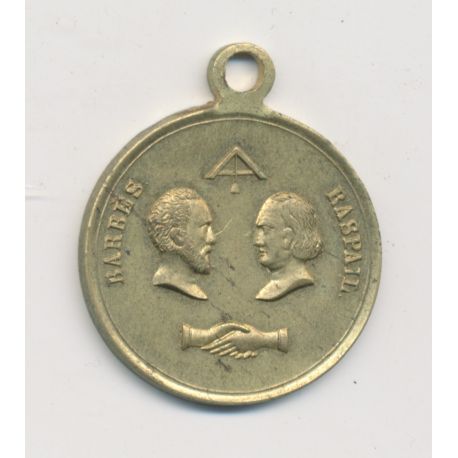 Médaille - Barbes Raspail - République démocratique et sociale - laiton